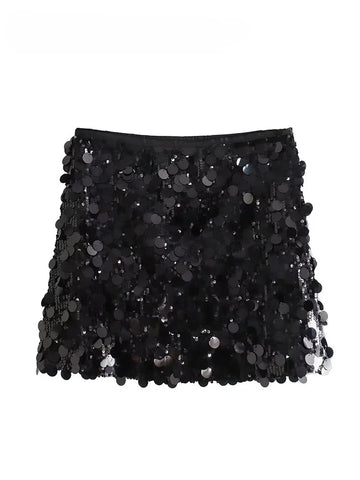 Sonicelife Mini Skirt For Women Sexy Sequin Short Skirts Vintage Y2k Women Clothing Summer Fashion Female Streetwear Skirt Mujer