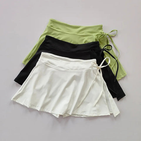 Sonicelife Y2K casual Sports Skirt Badminton Tennis Half-body Skirt Pants side slits Yoga Sunlight sporty girls aesthetic comfortable Skirt