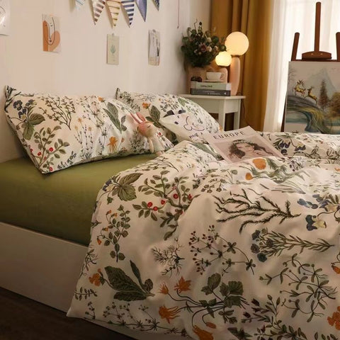 Sonicelife Ins Cream Cherry Bedding Set Cartooon Fruit Duvet Cover Polyester high quality Linen Bedroom Decor Home Textile For Girls Kids