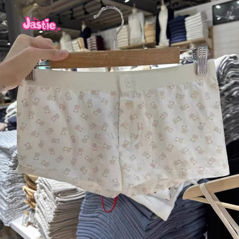 Sonicelife 3 Button Slim Homewear Shorts Bear Print Cute Summer Women Shorts New Y2K Sweet Chic Hot GirlTight Pant Female Boxer Brief