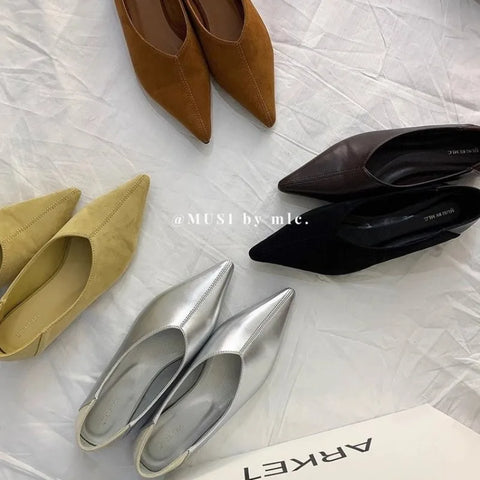 Sonicelife 2024 New Summer Casual Flats Fashion Pointed Toe Shoes Women Concise  Leather Women Shoes Sapato Feminino