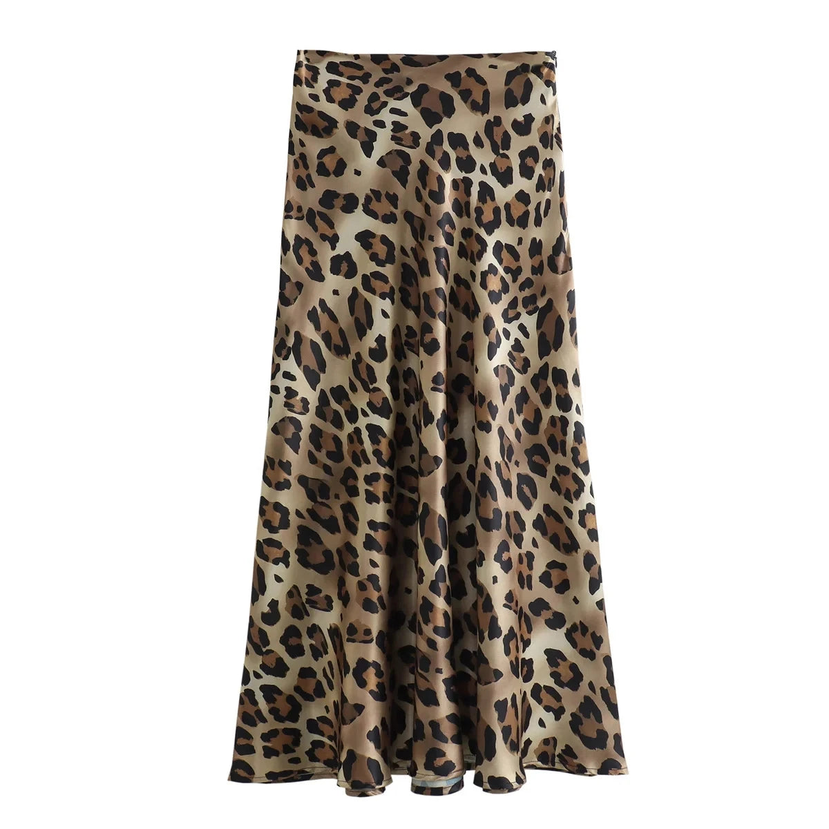 Sonicelife 2024 Women Fashion Leopard Print Skirt Vintage High Waist Midi Skirts Elegant Women Summer Casual Streetwear Skirt