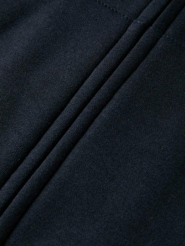 Sonicelife-Solid Color Fleece Lined Zip Up Hoodie