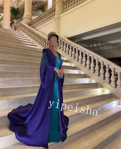 Sonicelife Customized Jiayigong  s Pattern Graduation Sheath Square Neck Bespoke Occasion Gown Long Dresses Saudi Arabia (PRE-ORDER)