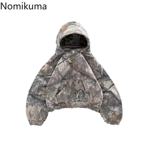 Sonicelife Harajuku Hoodie Women Clothing Vintage Streetwear Hip-hop Sweatshirts Casual Fashion Hooded Camouflage Y2k Hoodies Ropa Mujer