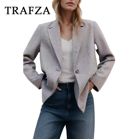 thanksgiving outfit Sonicelife 2024 Spring Summer Office Lady Blazers Fashion Casual Elegant Solid Single Button Shrug Chic Women Blazers Vintage Jacket