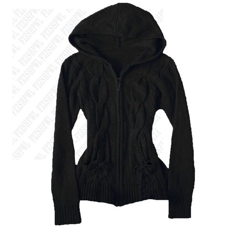 Sonicelife Daily Y2K Women Tight fitting Clothing Harajuku Female Knit Sweater Classic Casual Solid Zip Hoodies Winter Popular Warm Surcoat