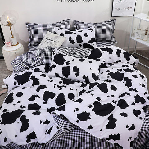 Sonicelife Ins Nordic Black Dot Bedding Set Flat Bed Sheet Duvet Cover Twin Full Queen Nordic Bed Linen Boy Girl Bedding Sets