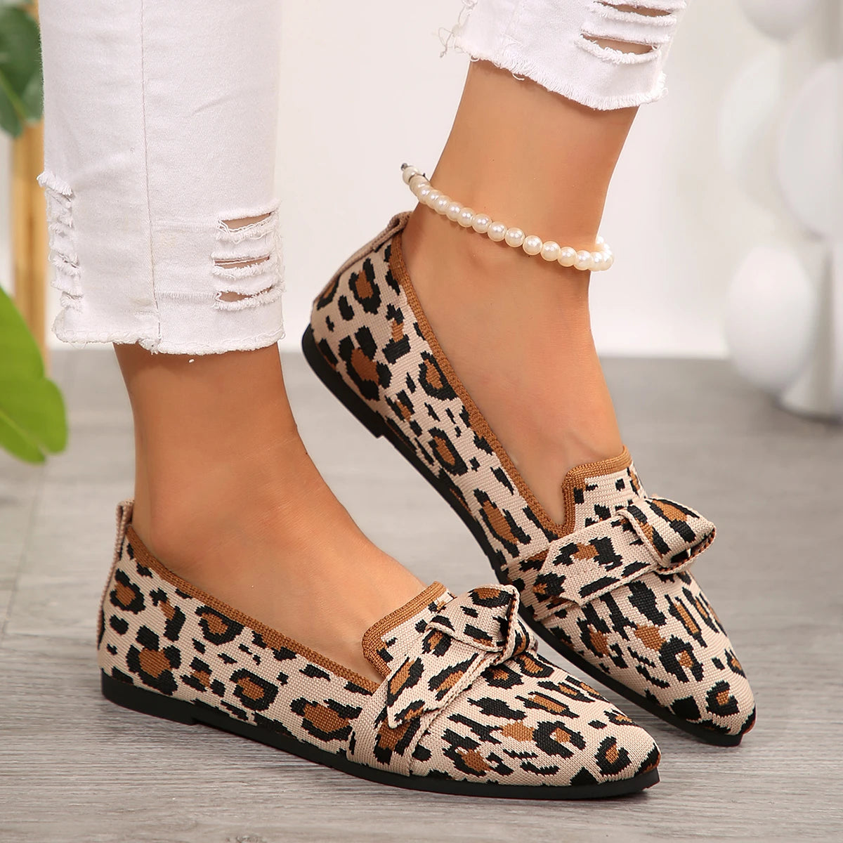Sonicelife 2025  Women's Shoes Loafers Ballet Flats Pointed Toe Barefoot Slip-on Casual Low Heel Luxury Brand Woman Shoe New in Butterfly