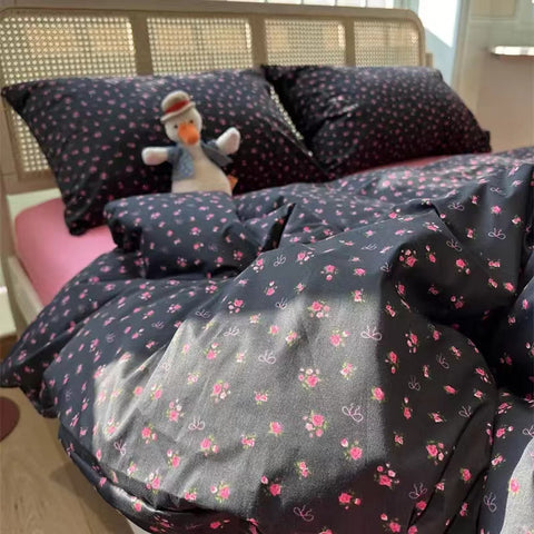 Sonicelife Nordic Princess Pink Bedding Set Girls Boys Single Double Size Flat Sheet Duvet Cover Pillowcase Bed Linens Home Textile