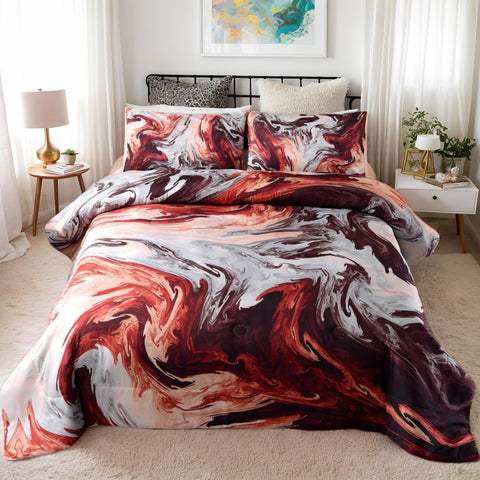 Sonicelife 3pcs Oil Painting Design Printed Bedding Bedroom Set No Comfoter Duvet Cover Set 1 Duvet Cover and 2 Pillowcases Bedroom Decor