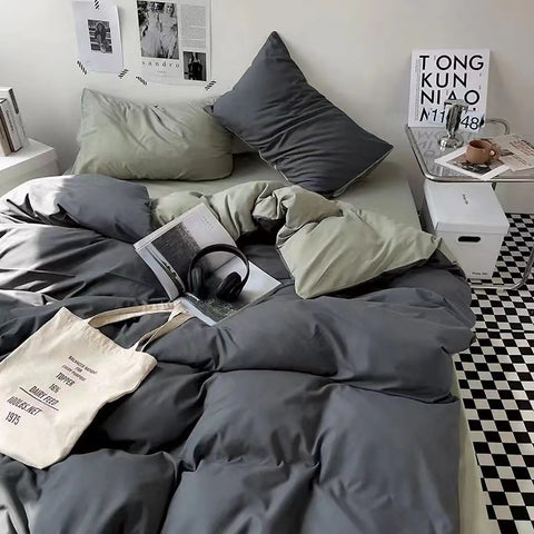Sonicelife Ins Nordic Black Dot Bedding Set Flat Bed Sheet Duvet Cover Twin Full Queen Nordic Bed Linen Boy Girl Bedding Sets
