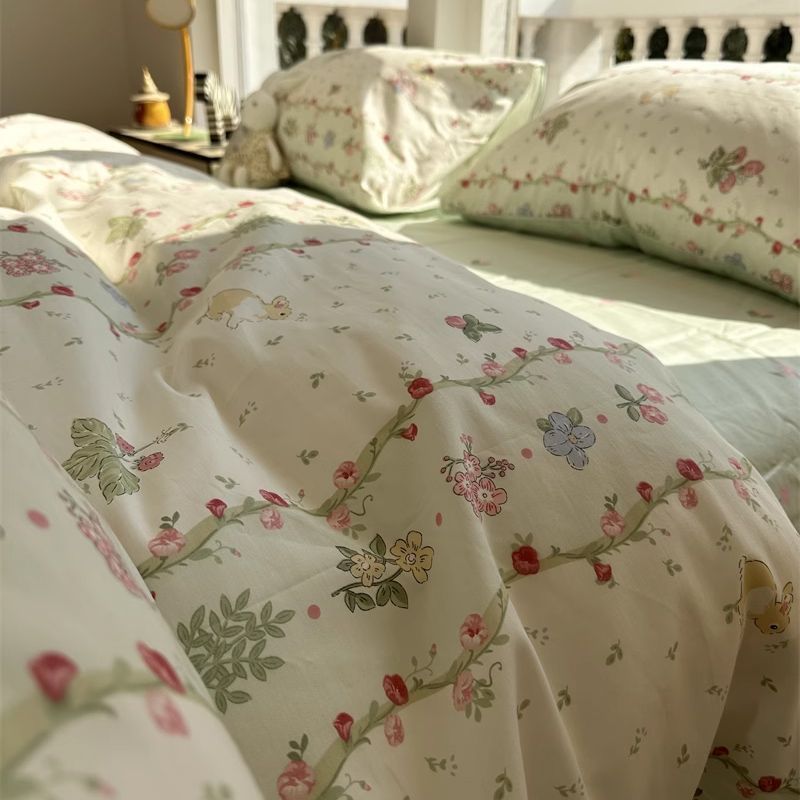 Sonicelife Fashion Bedding Set Soft Ins Single Double Size Duvet Cover Flat Sheet Pillowcase Floral Cartoon Home Totel Bed Linens