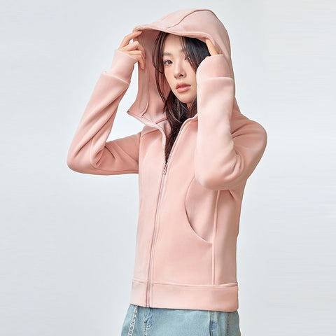 Black Friday Sonicelife Casual Plush Zipper Hooded Cardigan Coats Women Slim Fit Solid Pockets Fleece Sweatshirts Female Korean Autumn Chic Sportswear