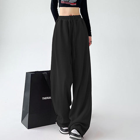 Sonicelife Korean Sports Pants Women Autumn New Loose Casual Straight Pants Harajuku Fashion Vintage Streetwear Wide Leg Trousers Female