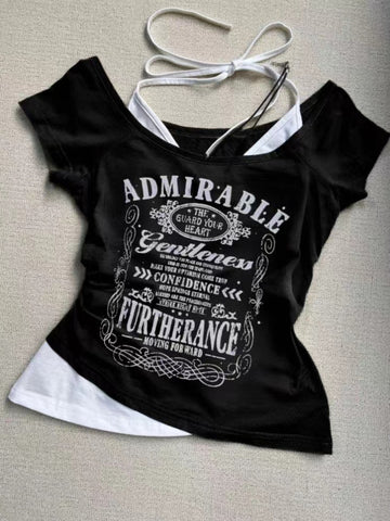 Sonicelife 2025 New Y2k Vintage Graphic T Shirts Women Grunge Streetwear Hot Girl Slim Fit Tee Harajuku Fashion Casual Sweet Tops Chic