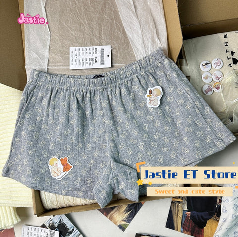 Sonicelife American 2025 New Women's Super Shorts Low Waiste Floral Print Sweet Girls Pant Casual Slim Home Shorts Y2K Cotton Trouser