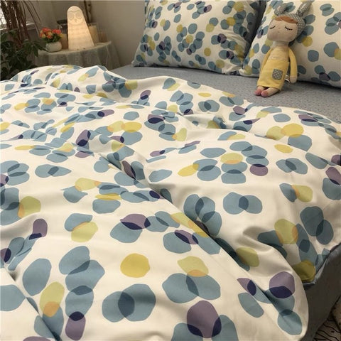 Sonicelife Nordic Princess Pink Bedding Set Girls Boys Single Double Size Flat Sheet Duvet Cover Pillowcase Bed Linens Home Textile