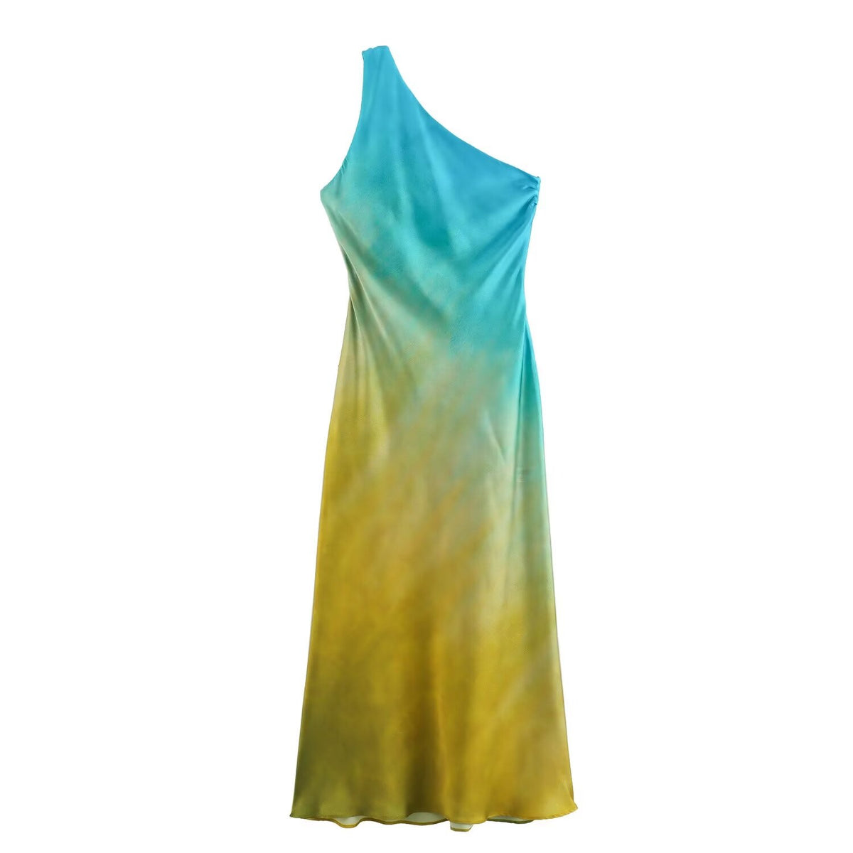 Sonicelife Women's Tie Dye Printed Dress Ametrical Backless Design Fashionable and Sexy Temperament Midi Long Skirt New