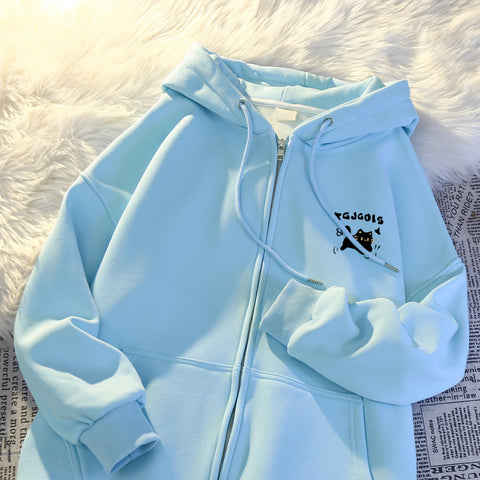 Sonicelife Hooded Sweatshirts for Women 2025 Ropa Mujer Thicked Oversized Jackets Y2k Tops Casual Fashion Anime Zipper Hoodies Coats 49C858