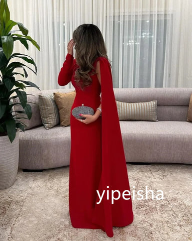 Sonicelife Customized Casual Jersey Pleat Mermaid O-Neck Midi Dresses Homecoming Dresses Classic Exquisite Modern Style Pastrol Unisex Chin (PRE-ORDER)