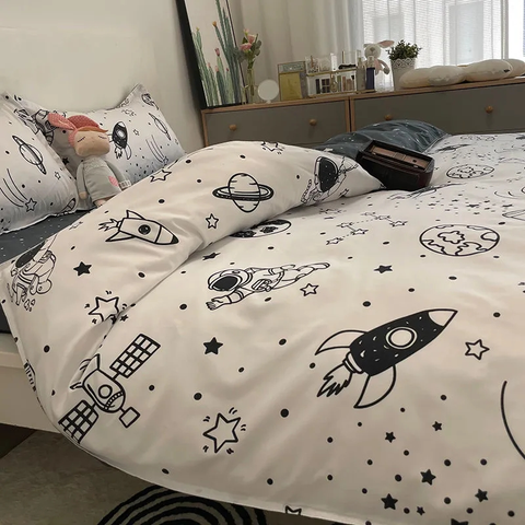 Sonicelife Euro Nordic Blue Solid Home Bedding Set Simple Soft Duvet Cover Set With Sheet Comforter Covers Pillowcases Bed Linen