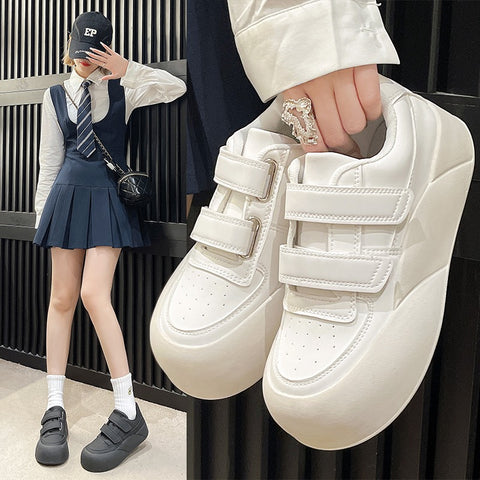 Sonicelife Shoes Autumn All-Match Casual Female Sneakers Round Toe Clogs Platform Flats Shallow Mouth Fall New Small Creepers Dress H