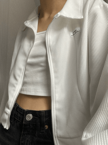 Sonicelife Cropped Zip-Up Jacket