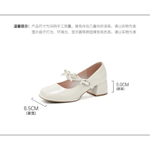 Sonicelife 2025  Shoes Woman Flats Elegant Bow-Knot Shallow Mouth Pearl Decorateion Dress On Heels Butterfly Beading Butterfly-knot  Janes