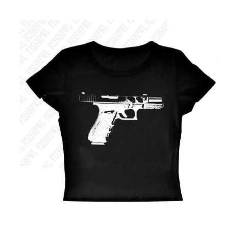Sonicelife Punk Crop tops Woman Vintage Metal Rock Short Sleeve Harajuku 90s Grunge T-shirts print Hot Y2K Baby Tee Street emo Slim Clothes