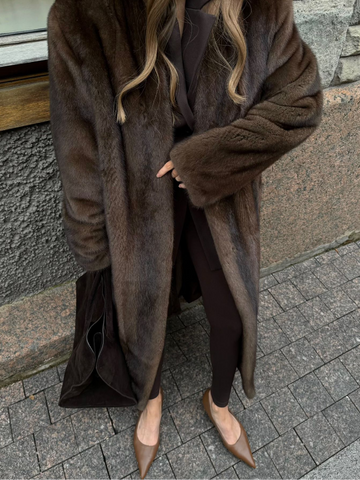 christmas outfit Sonicelife Chic Women's Solid Winter Warm Faux Fur Long Coat Luxury Full Sleeve Thicken Loose Furry Jacket Female Thermal Streetwear 2024