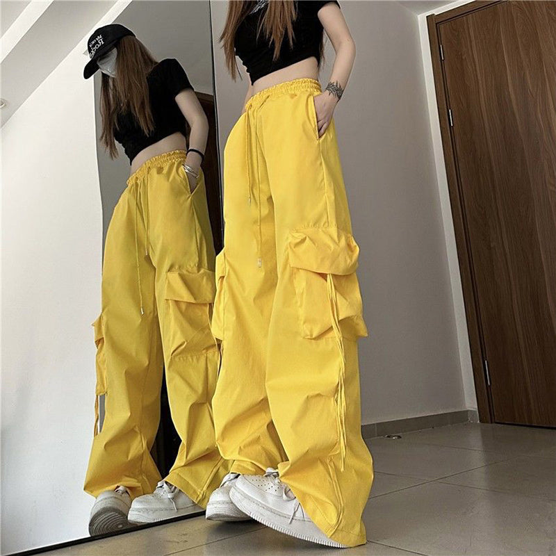 Sonicelife Cargo Pants High Waist Women Streetwear Hip Hop Y2K Trousers Loose Casual American Style 90S Pockets Fashion Female Pants