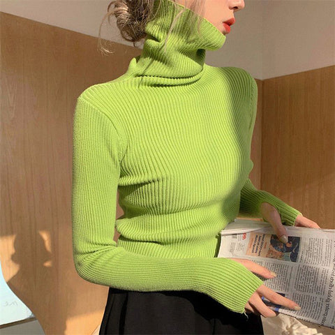 Sonicelife Women Black Casual Sweater Turtleneck Fall Thermal Pullover Sweater Hollow Out Long Sleeve Warm Winter Knit Jumpers New