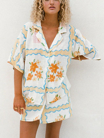 Sonicelife-Floral Print Shirt