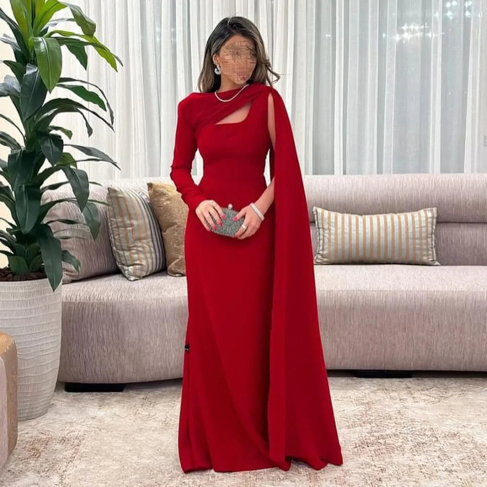 Sonicelife Customized Casual Jersey Pleat Mermaid O-Neck Midi Dresses Homecoming Dresses Classic Exquisite Modern Style Pastrol Unisex Chin (PRE-ORDER)