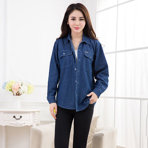 Sonicelife 2025 New Women Basic Coat Denim Jacket Women Autumn Denim Jacket For Women Jeans Jacket Women Denim Coat Lady Loose Casual 4XL