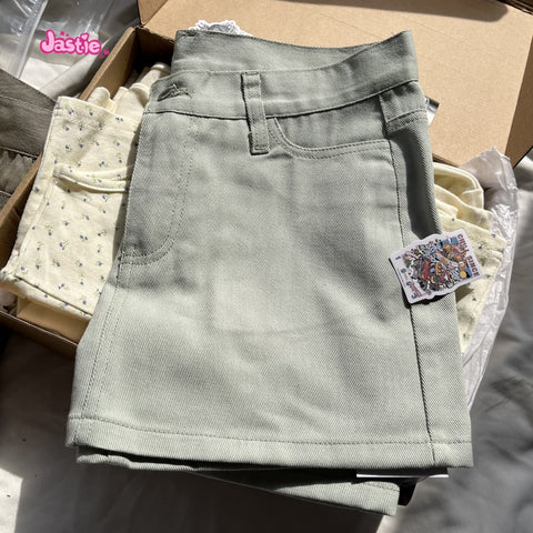 Sonicelife Casual Women Blue Denim Mini Skirts Summer Vintage High Waist Pockets A-line Skirts Female Y2k Streetwear Slim Bottoms 2025