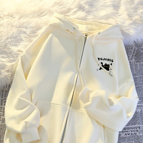 Sonicelife Hooded Sweatshirts for Women 2025 Ropa Mujer Thicked Oversized Jackets Y2k Tops Casual Fashion Anime Zipper Hoodies Coats 49C858