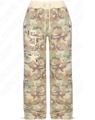 Sonicelife Women's 2-piece tailored camouflage hoodie sweatpants Casual long-sleeved zipper jacket Hip Hop Sweatshirt Sports Y2K sweatwear