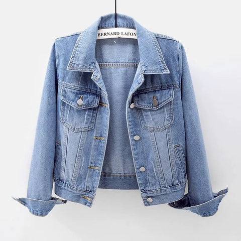 Sonicelife 2025 Spring Autumn Women’s Denim Jacket Long Sleeve Overcoat Loose Denim Coat Button Outwear Jeans Jackets 5XL