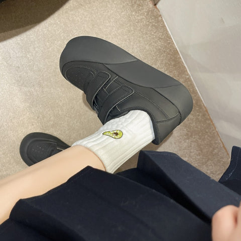 Sonicelife Shoes Autumn All-Match Casual Female Sneakers Round Toe Clogs Platform Flats Shallow Mouth Fall New Small Creepers Dress H