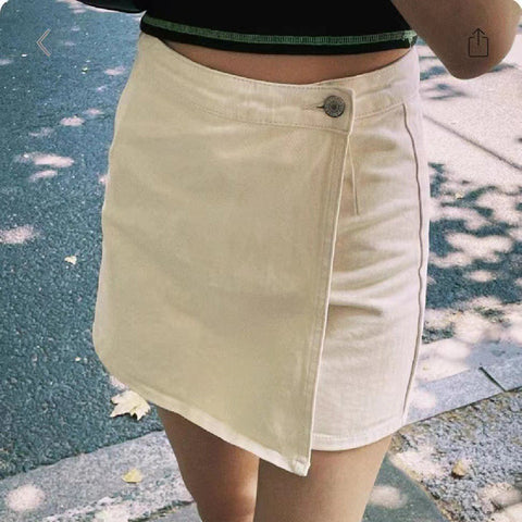 Sonicelife Elegant Solid Mini Denim Skirts Women Slim Fashion New Summer Streetwear Casual Student Skirt Skort Harajuku Y2k Faldas Vintage