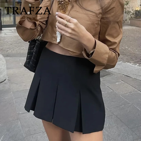 thanksgiving outfit Sonicelife 2024 Spring Summer Women Casual Tierred Mini Skirts Fashion Vintage Solid High Wasit Ruffles Pleated Sexy Shorts Skirts