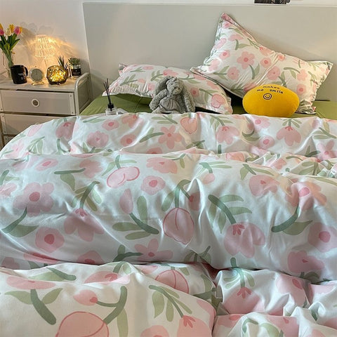Sonicelife Ins Diamond Lattice Bedding Set Fashion Design Quilt Cover Solid Flat Sheet Queen Double Full Size With Pillowcases Home Textile