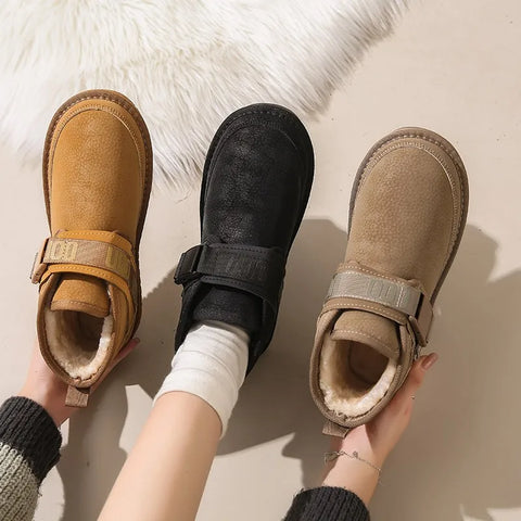 Sonicelife 2025  New Classic Thickened Fluff Women's Snow Boots Comfortable Warm Ankle Boots  Winter  Shoes Chunky Botas Mujer
