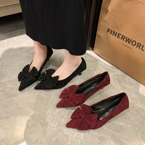Sonicelife 2025  Spring Design Butterfly-knot Woman Pumps Pointed Toe Thin Heels Elegant Party Female Shoes Zapatos De Mujer