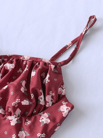 Sonicelife-Ditsy Floral Split Maxi Dress
