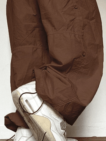 Sonicelife Drawstring Low Waist Baggy Cargo Pants