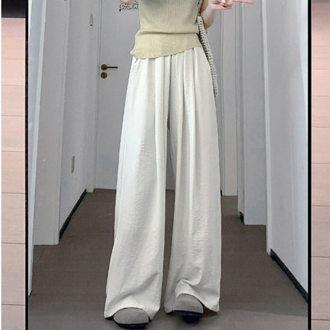 Sonicelife Women High Waist Wide Leg Pants Y2K Streetwear Casual Loose Sweatpants Korean Fashion All Match Solid Straight Trousers