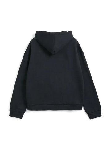 Sonicelife-Solid Color Fleece Lined Zip Up Hoodie